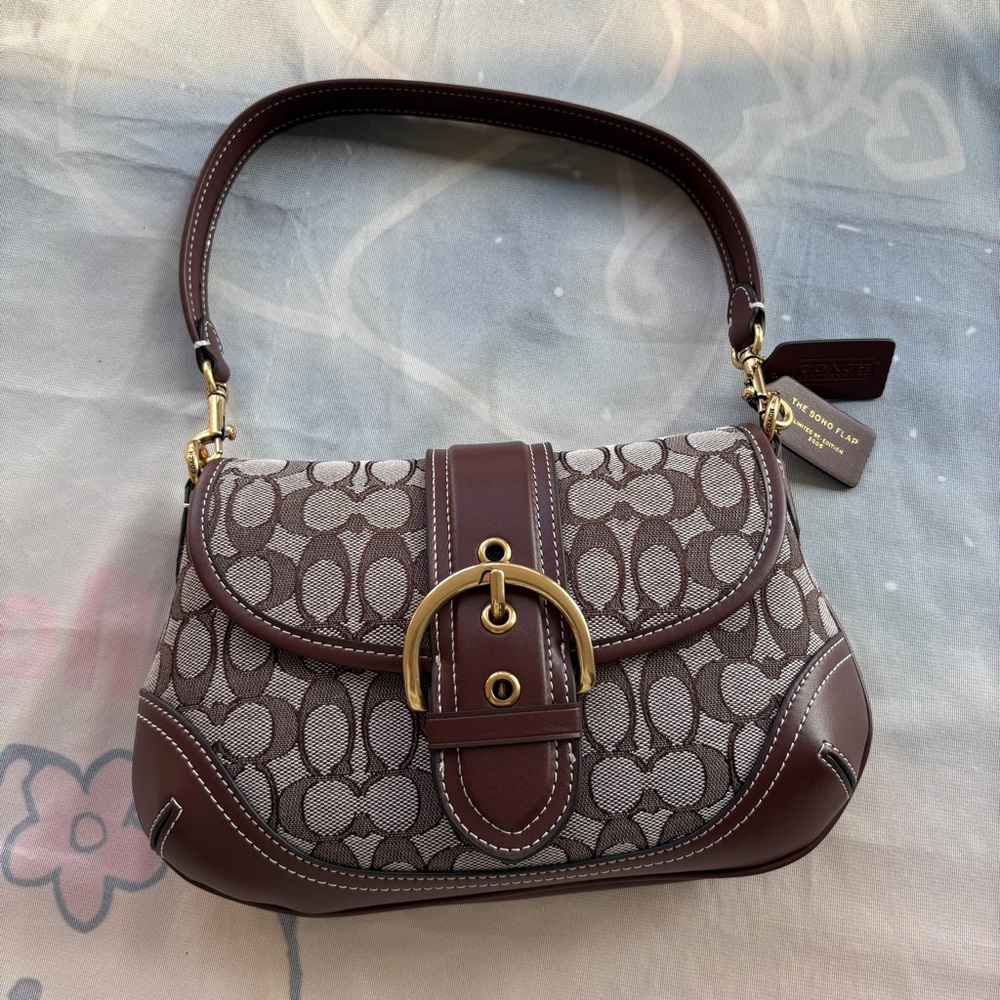 Coach Soho Jacquard Monogram Canvas Shoulder Bag